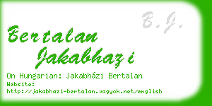 bertalan jakabhazi business card